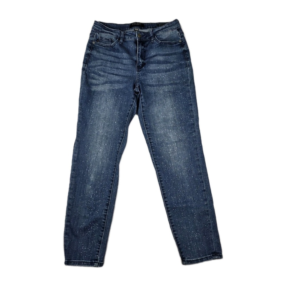 Judy Blue Jeans Womens Size 7/28 Relaxed Fit Speckled Mineral Wash Blue‎ Denim